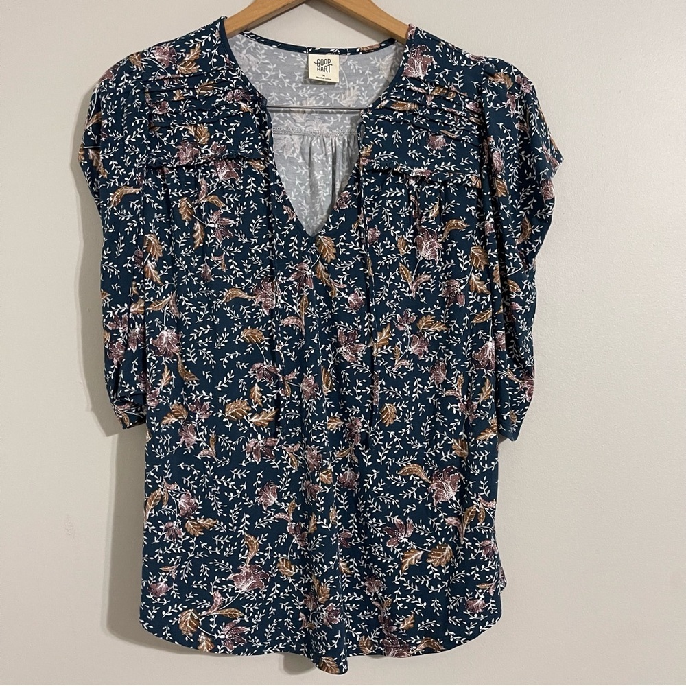 Good hart matilda Jane floral puff sleeve blouse medium